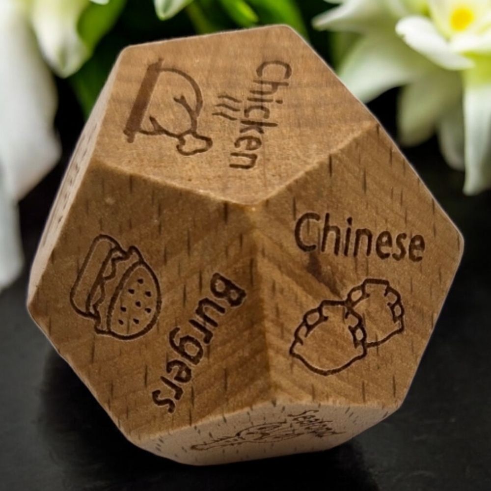 New Date Night Decision Dice Family Food Game 12 Choice Pizza Steak Pasta Sushi